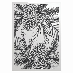 Tonic studios • timeless tidings pinecone parade 3d embossing folder
