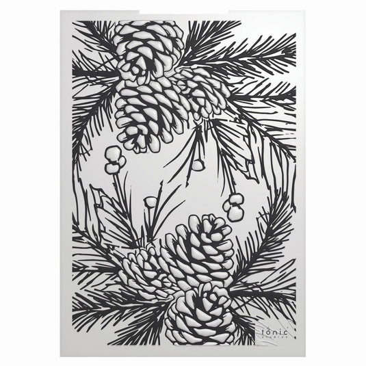 Tonic studios • timeless tidings pinecone parade 3d embossing folder