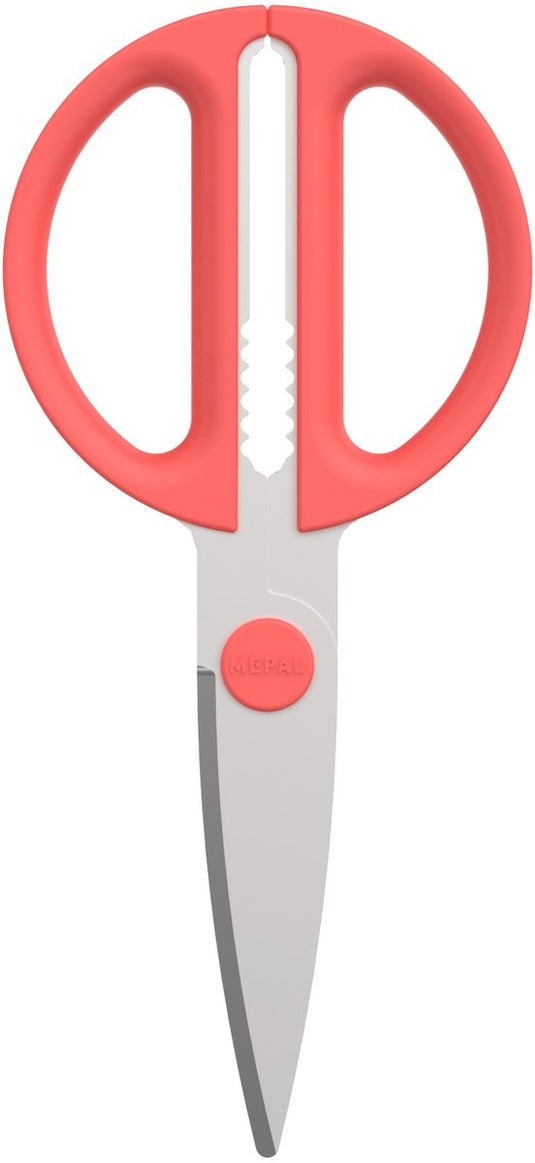 Mepal schaar chef it - keukenschaar - extra functie voor het kraken van noten of openen van een dop - ergonomisch handvat - keukengerei - coral
