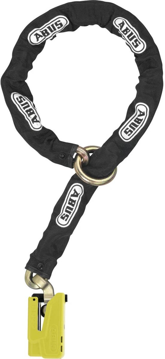 Abus motorslot kettingslot-schijfremslot combinatie - granit™ detecto xplus 8077 2.0 yellow 12ks black loop - security level 19 - geel - 120 cm - geschikt voor motoren
