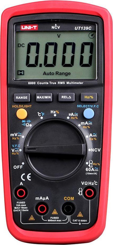 Uni-t multimeter ut139c - true rms en temperatuurmeting