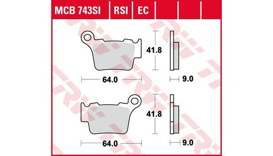 Trw remblokken mcb 743 brake pad mcb 743 ec organic