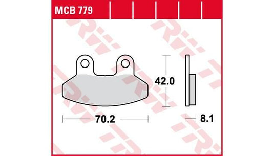 Trw remblokken mcb 779 brake pad mcb 779 organic standard