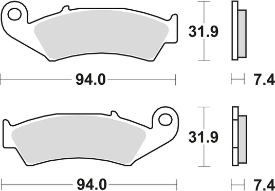 Trw remblokken mcb 574 brake pad mcb 574 rsi sint.metal offr.rac.
