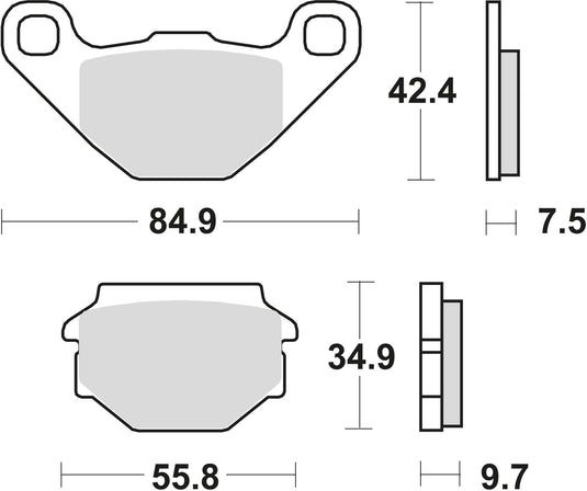 Trw remblokken mcb 657 brake pad mcb 657 organic standard