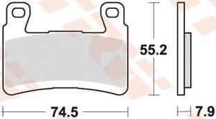 Trw remblokken mcb 850 brake pad mcb 850 trq sin.metal racing