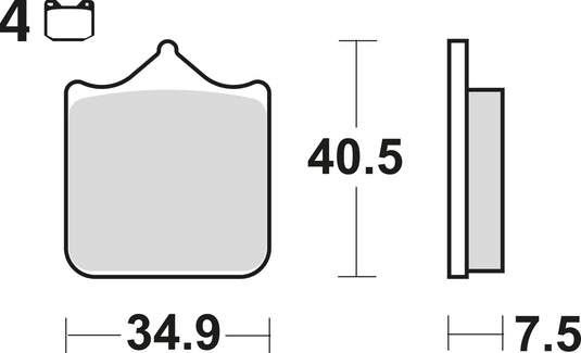 Trw remblokken mcb 721 brake pad mcb 721 trq sint.metal racing