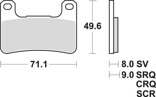 Trw remblokken mcb 752 brake pad mcb 752 trq sint. metal racing