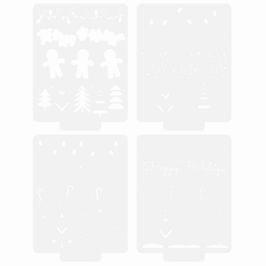 Tonic studios • a candy cane christmas stencil set 4pcs