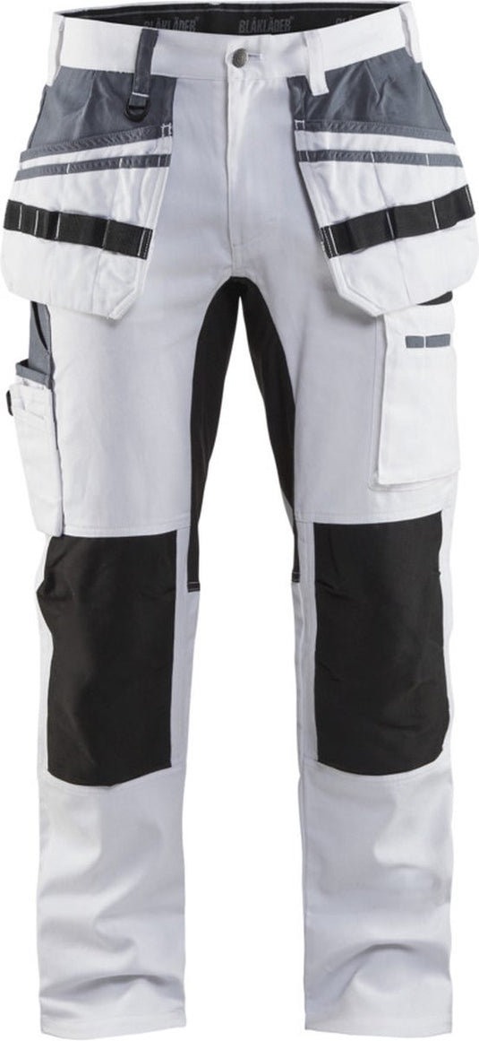 Blåkläder schilders werkbroek met stretch 19101000-1099 | wit zwart | maat c52 - 7330509622476