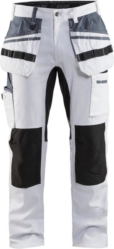 Blåkläder blaklader schilders werkbroek met stretch 1910-1000 - wit zwart - c48
