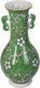 Hd collection vaas porselein groen 10x10x21cm