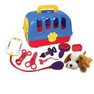 Load image into Gallery viewer, Basic dierenartskoffer met honden knuffel 10-delig
