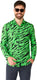 Opposuits shirt - wild animal - heren overhemd - carnavalskleding - neon groen shirt - groen - maat: xxl