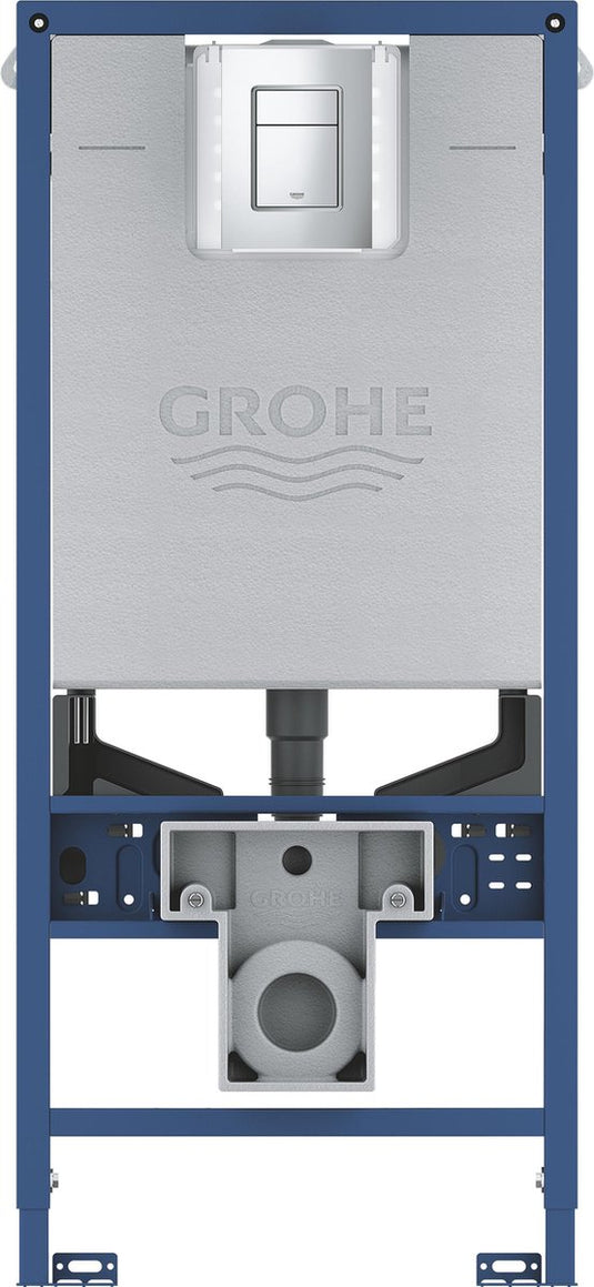 Grohe rapid slx 3-in-1 inbouwset - inbouwreservoir 1,13m voor een zwevend toilet - met skate cosmopolitan s bedieningsplaat, universele spoelbak, bedieningsplaat, flowmanager, muurbevestigingen en stopcontact - 39603000