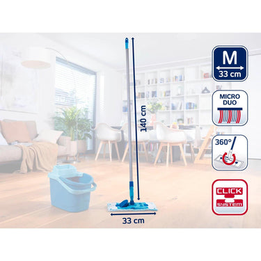 Leifheit powerclean vloerwisser m 33cm met steel 140cm