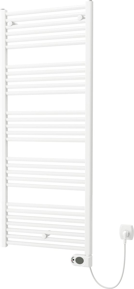Plieger elba elektrische handdoekradiator – handdoek verwarmer – met klokthermostaat – 146.2 cm x 50 cm – 700 watt – wit