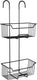 Wenko doucherek milo 2-laags rvs zwart 25x55cm - zonder boren - doucherekje hangend - douchemand - douchecaddy ophangbaar