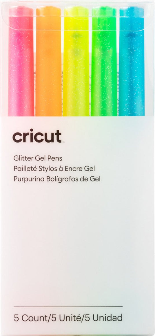 Cricut glitzer gel 0,8mm, 5er stiftset neon