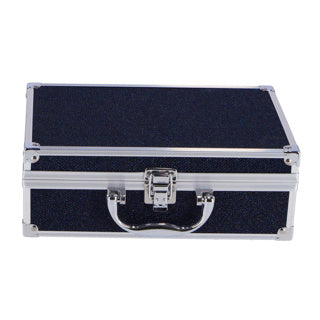 Load image into Gallery viewer, Casuelle aluminium koffer blauw zwart glitter
