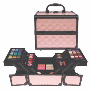 Casuelle make up koffer licht roze zwart frame