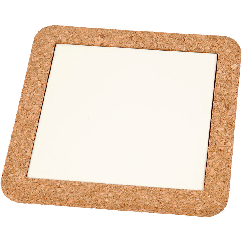 Load image into Gallery viewer, Creativ company https: www.cchobby.nl onderzetter-met-lijst-van-kurk-afm-15-5x15-5x1-cm-wit-2-stuk-1-doos
