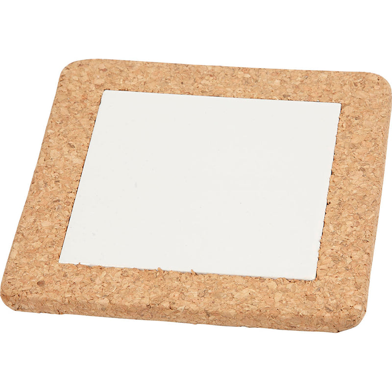 Afbeelding laden in galerijviewer, Https: www.cchobby.nl onderzetter-met-lijst-van-kurk-afm-15-5x15-5x1-cm-wit-10-stuk-1-doos
