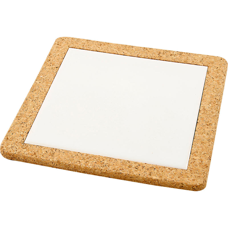 Afbeelding laden in galerijviewer, Https: www.cchobby.nl onderzetter-met-lijst-van-kurk-afm-19x19x1-1-cm-wit-10-stuk-1-doos
