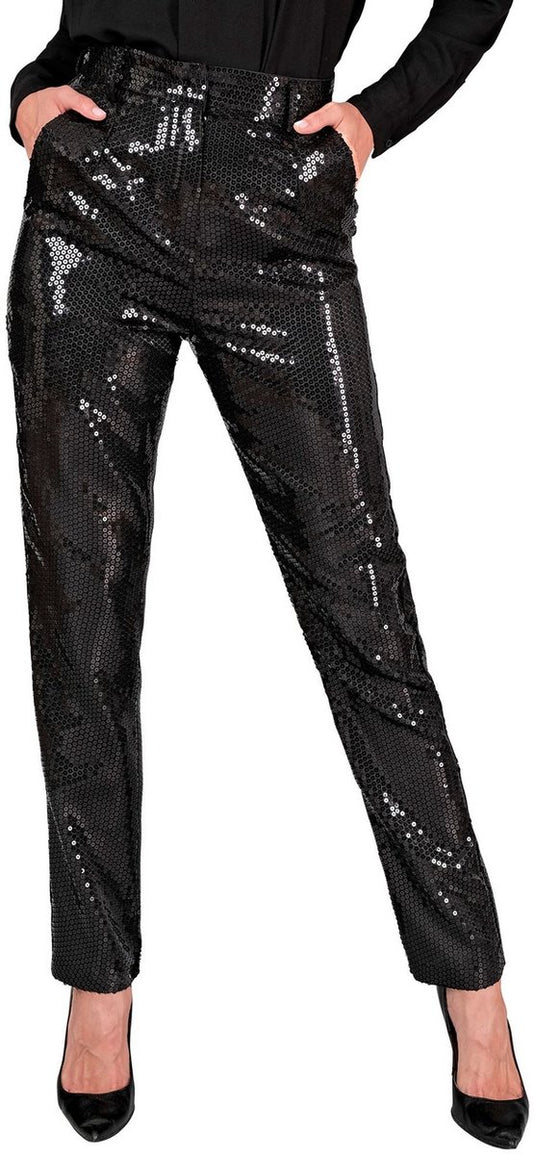 Widmann pailletten broek zwart ready to shine vrouw