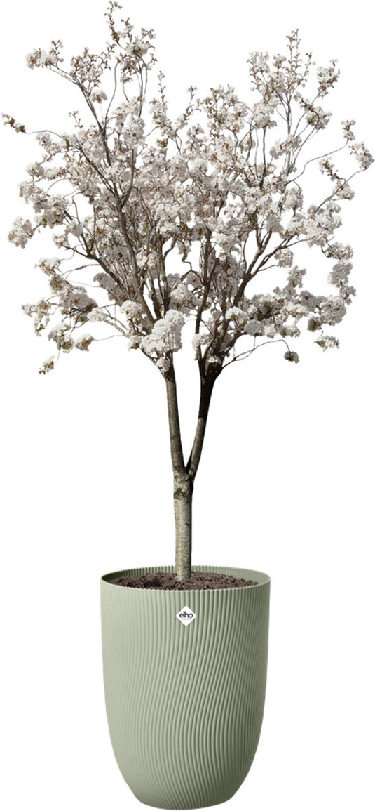 Elho sereh hoog 40 - bloempot voor binnen buiten - 100% gerecycled plastic - ø 39 x h 53.4 cm - scandinavisch groen