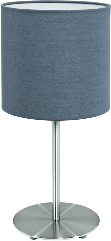 Eglo pasteri tafellamp - 1 lichts - e27 - ø18cm - stof - grijs, antraciet, wit