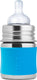 Pura speenfles 150 ml - plasticvrij - drinkfles - voorkomt maagkrampen - vaatwasserbestendig - inclusief siliconen speen, reisdop en sleeve - top is verwisselbaar - veelzijdig - aqua