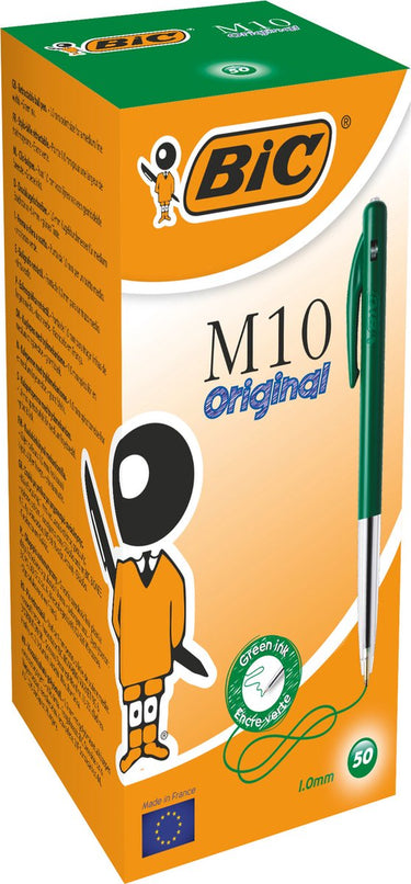 Bic balpen m-10 medium groen drukknop