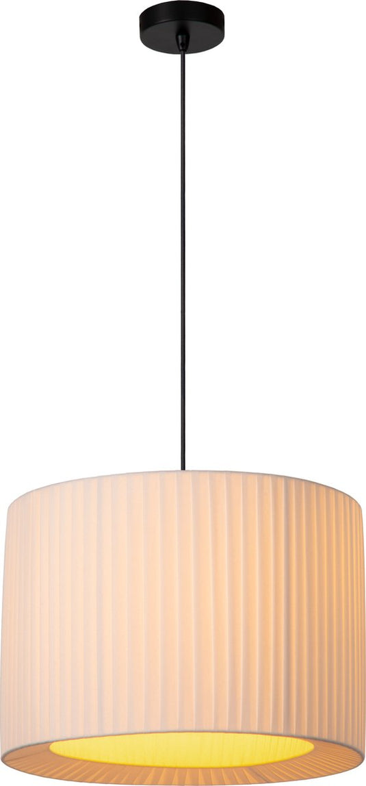 Lucide fold - hanglamp - ø 40 cm - 1xe27 - wit - japandi
