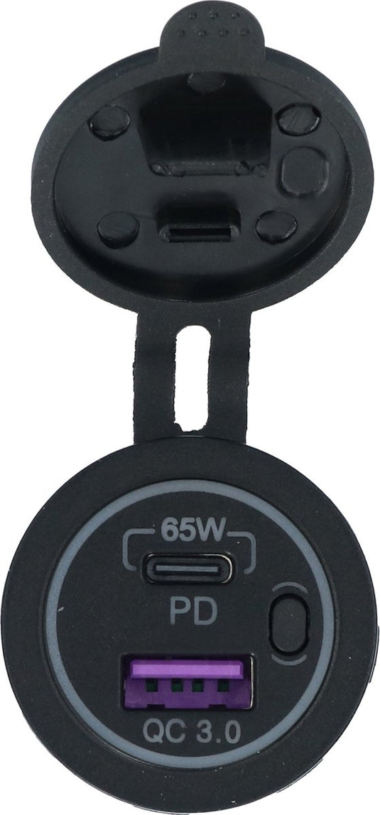 Carpoint inbouw aansluiting usb usb-c 65w snellader