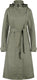 Agu trench coat long regenjas urban outdoor dames - groen - l