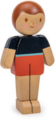 Tender leaf popjes familie - caramel vader - 4,90x3x9,70cm - hout - 3 jaar