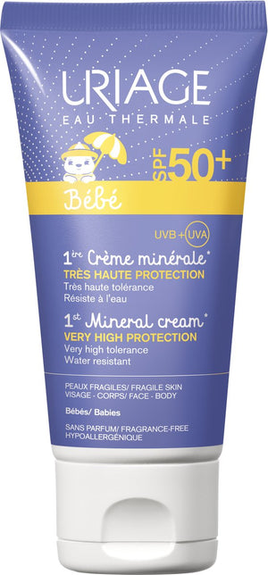 Uriage zonnebrandcrème voor kinderen sun baby mineral new spf 50+ (50 ml)