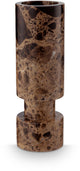 Vtwonen kandelaar - kaarsenhouder van marmer - bruin - 6.5x20cm