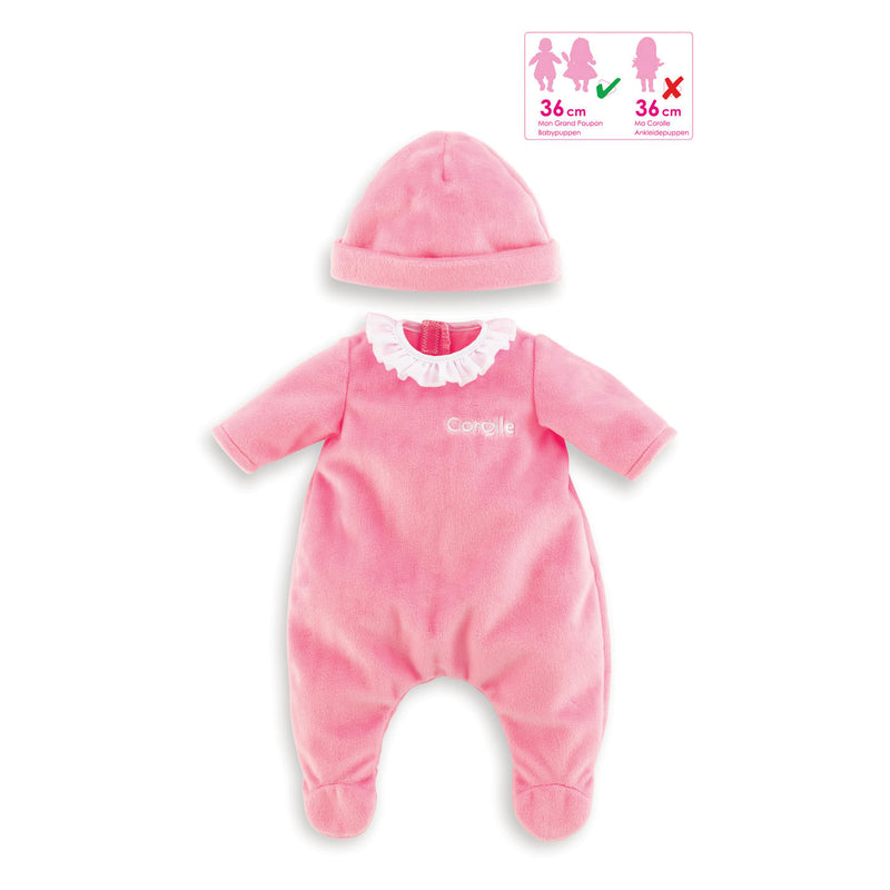 Load image into Gallery viewer, Corolle mon grand poupon pyjama met muts roze babypop 36 cm
