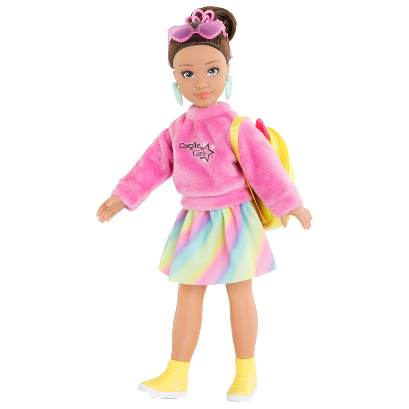 Afbeelding laden in galerijviewer, Corolle poppenkleertjes fluo set - kleurrijke dressing room accessoires.
