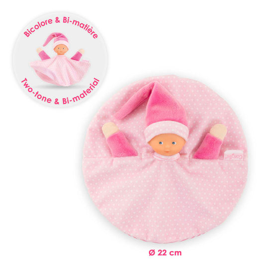 Corolle knuffeldoek roze - tidoudou babydoekje 17cm voor baby's.