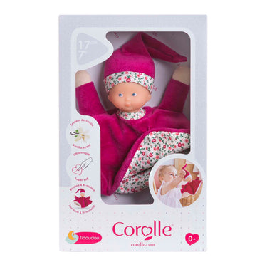 Corolle knuffeldoek roze grenadine baby knuffelpopje 17cm zacht speelgoed.