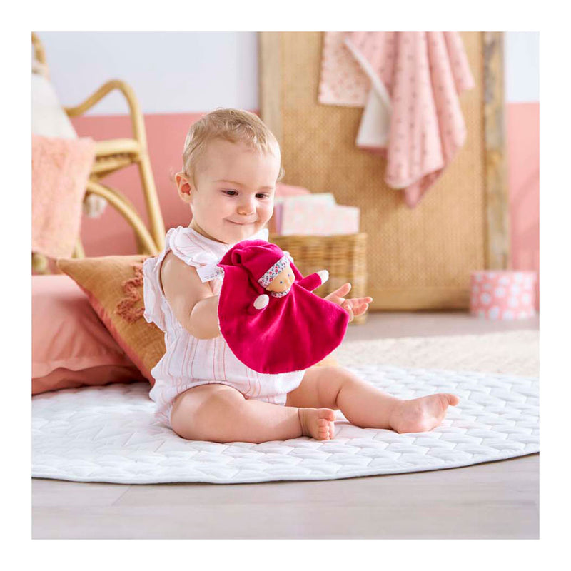 Load image into Gallery viewer, Corolle knuffeldoek roze grenadine baby knuffelpopje 17cm zacht speelgoed.

