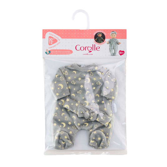 Corolle poppen pyjama en hoofdband 30cm - glow in the dark babypop kleding.