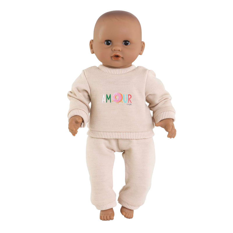Load image into Gallery viewer, Corolle poppen trainingspak beige voor babypop 30cm klittenband.
