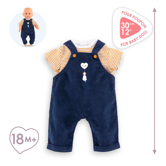 Corolle t-shirt en marineblauw overall, 30cm