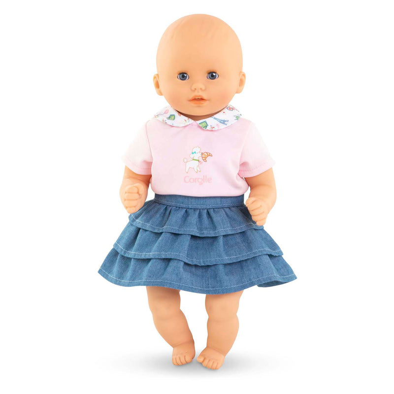 Load image into Gallery viewer, Corolle rok met ruches en t-shirt voor babypop, 30cm.
