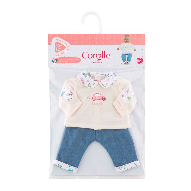 Load image into Gallery viewer, Corolle t-shirt en spijkerbroek voor babypop, 30cm
