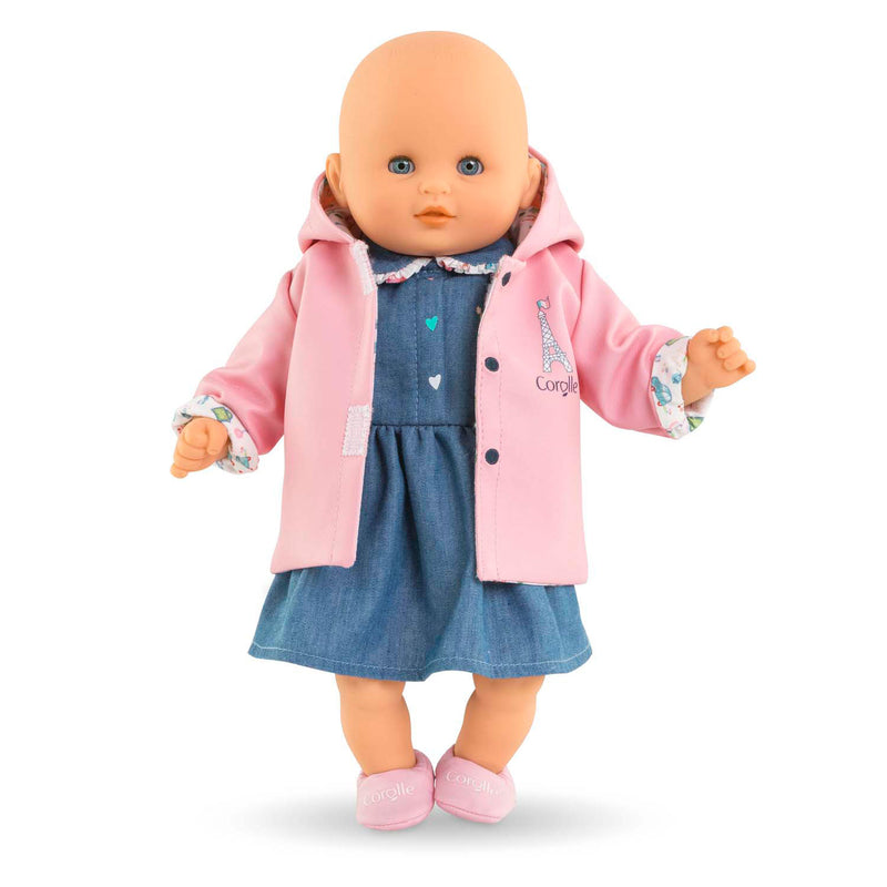 Load image into Gallery viewer, Corolle omkeerbare regenjas voor babypop, 30cm
